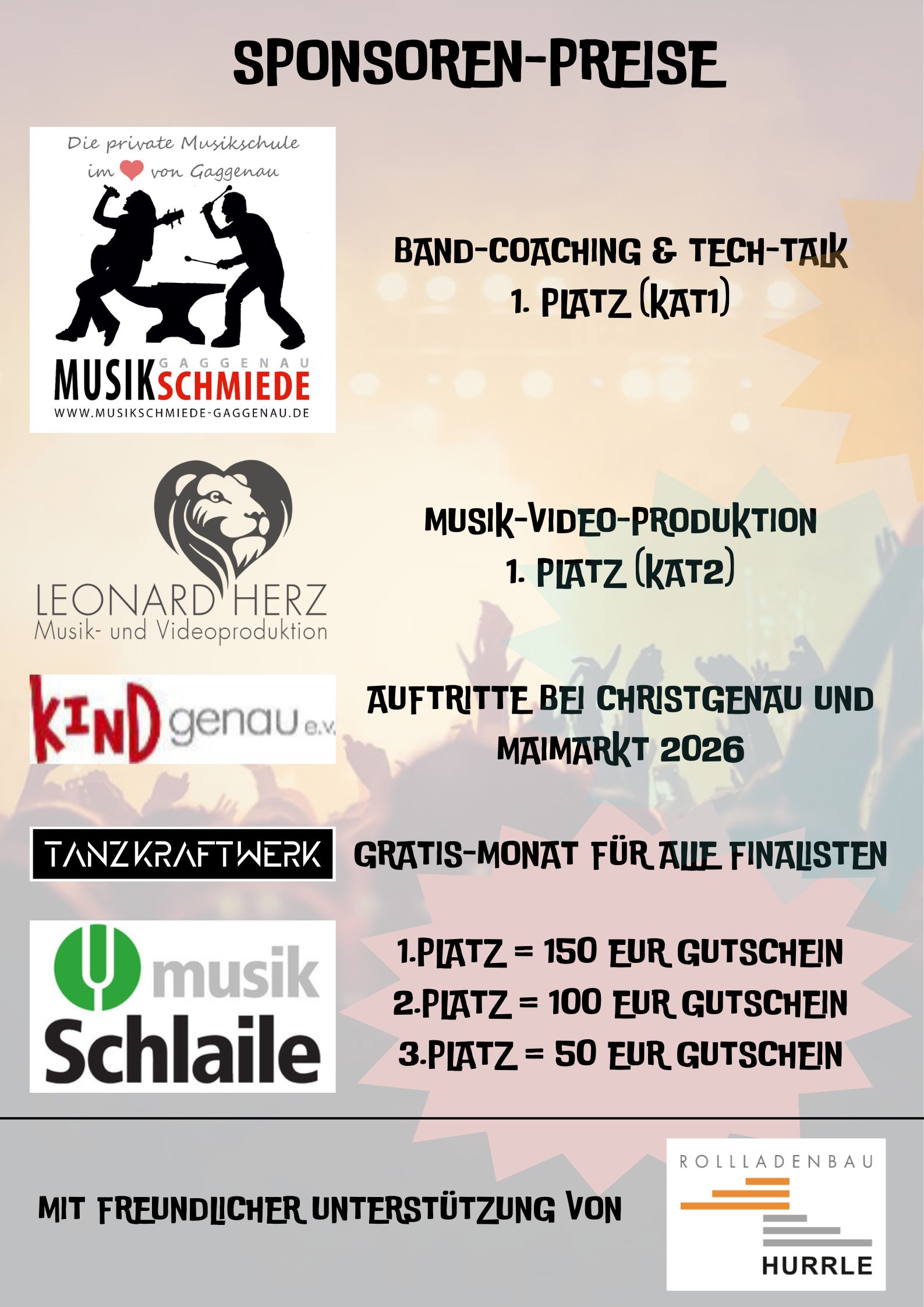 Preise Get on Stage 2026 Musikschmiede Gaggenau Musikschule Murgtal Preise Get on Stage 2026 Musikschmiede Gaggenau Musikschule Murgtal