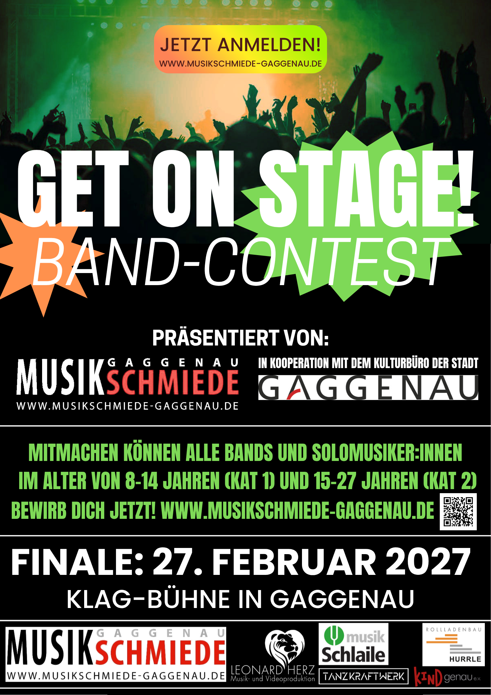 2027 Get on stage! Band Contest Get on stage Band contest gaggenau murgtal musikschmiede musikschule gernsbach kulturbüro