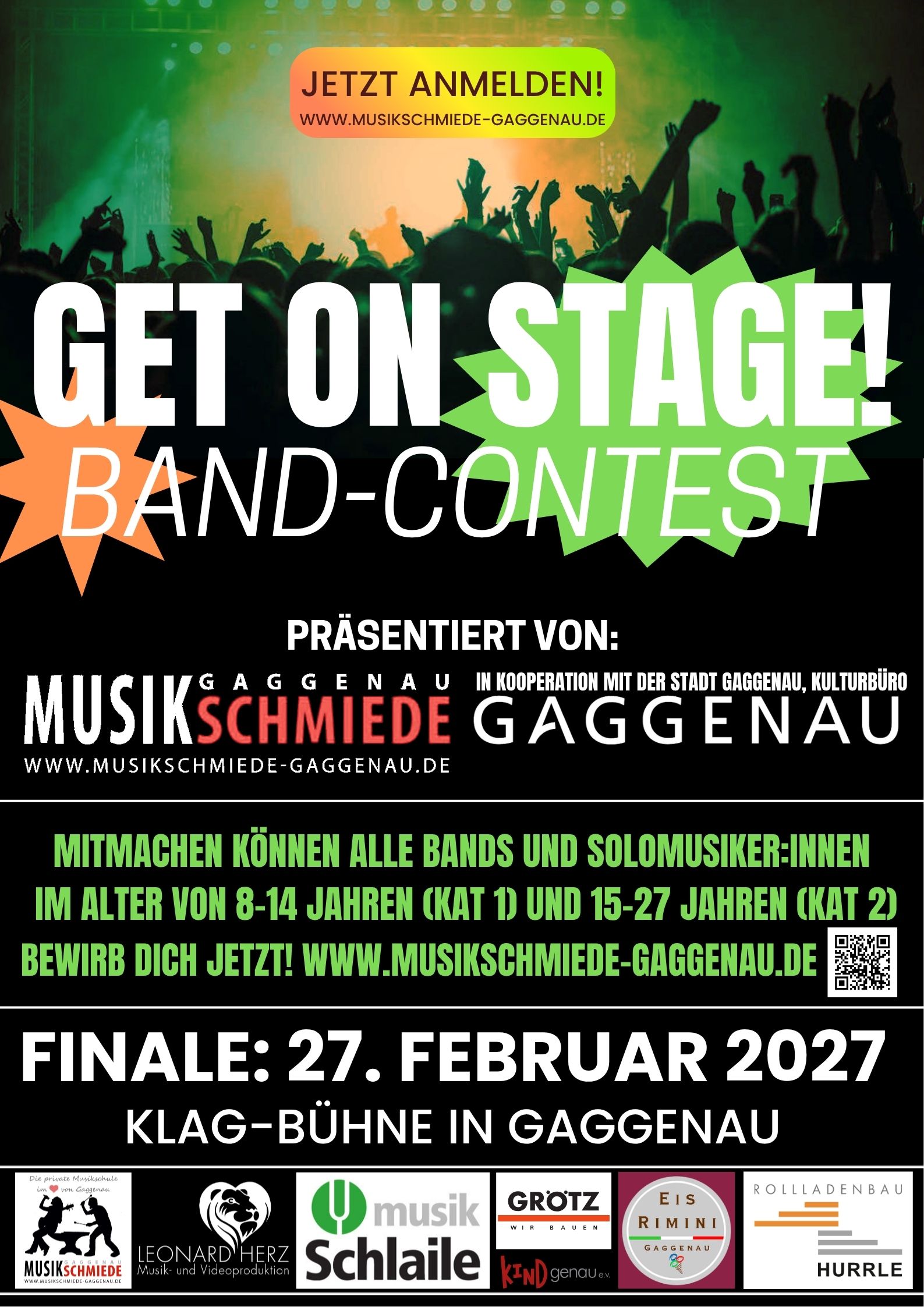 Band Contest Get on stage! 2027 Musikschmiede Gaggenau Musikschule Murgtal Rastatt Karlsruhe Baden-Baden